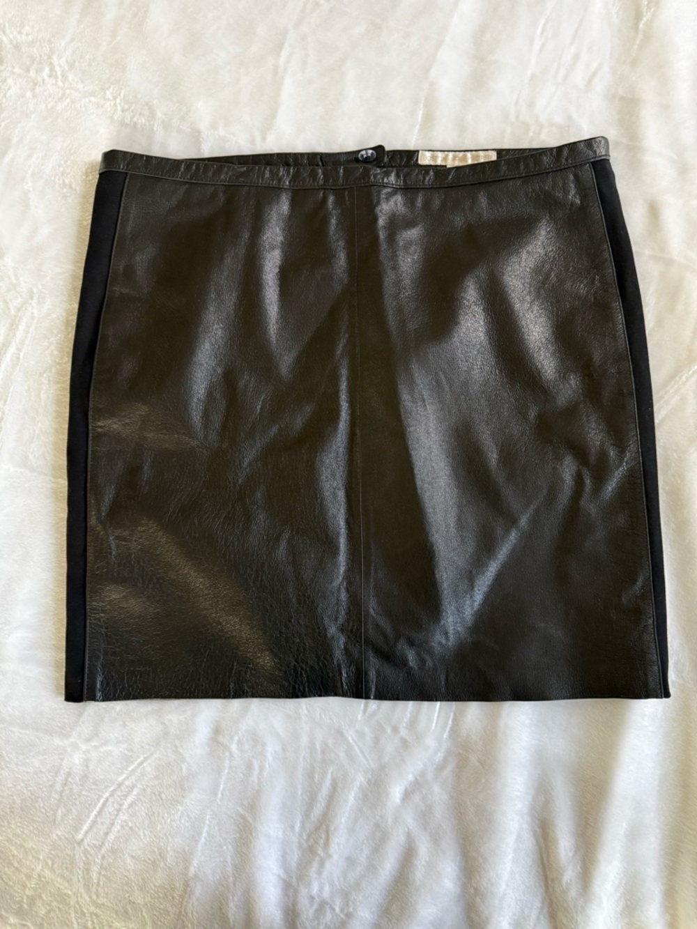 100% Leather Black Mini Skirt with Side Panels Sophisticated Luxe
